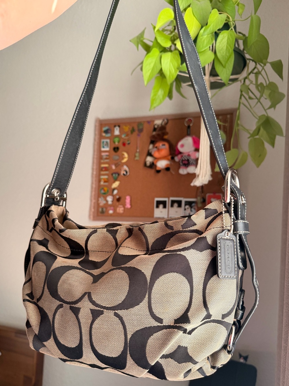Coach signature hobo bag